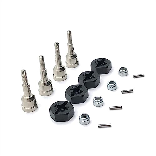 KLAPR Für A949, A959, A959-B, A969, A979, K929, Metall-Antriebswellen-Radachsenbecher und 12-mm-Rad-Sechskant-Adapter, 1/18 RC-Auto-Upgrade-Teile (Nero) von KLAPR