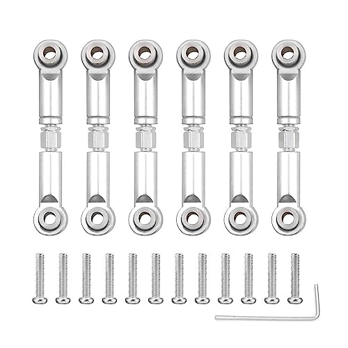 KLAPR Für A959 A959-B A949 A969 A979 K929 Metall vorne hinten Spurstange Gestänge Servo Link Rod Set 1/18 RC Autoteile Zubehör (Silber) von KLAPR