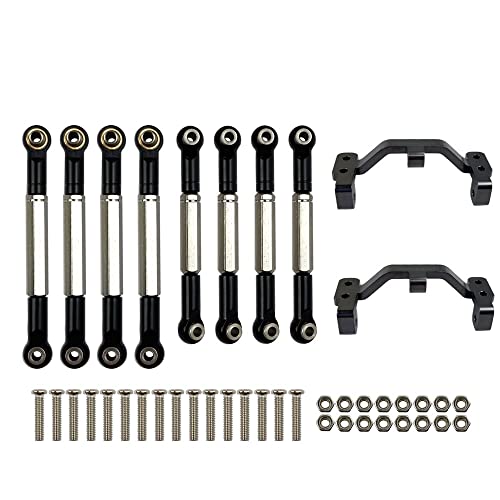 KLAPR Für B1 B-1 B14 B-14 B24 B-24 C14 C24 1/16 RC Auto Ersatzteile Upgrade Metall Zugstange Lenkstange Servo Stange Zugstange Basis (Nero) von KLAPR