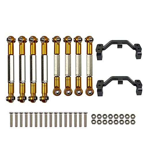 KLAPR Für B1 B-1 B14 B-14 B24 B-24 C14 C24 1/16 RC Auto-Ersatzteile Upgrade Metall Zugstange Lenkstange Servostange Zugstange Basis (Golden) von KLAPR