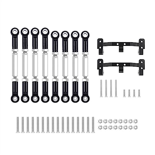 KLAPR Für C14 C24 MN D90 MN99S Metall Chassis Link Rod Zugstange Gestänge und Spurstangenhalterung Halter RC Autoteile Zubehör (MN Schwarz) von KLAPR
