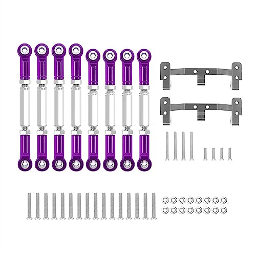 KLAPR Für C14 C24 MN D90 MN99S Metall Chassis Link Rod Zugstange Gestänge und Spurstangenhalterung Halter RC Autoteile Zubehör (WPL Lila) von KLAPR