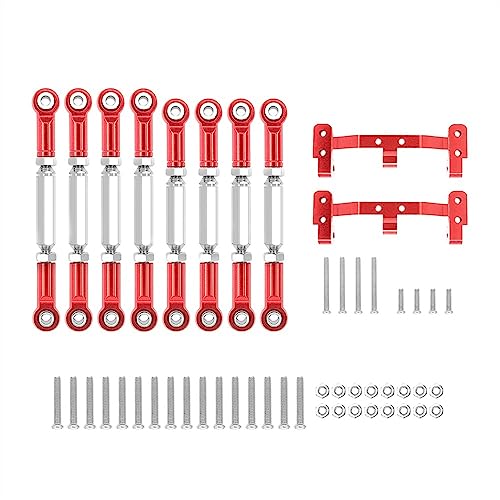 KLAPR Für C14 C24 MN D90 MN99S Metall Chassis Link Rod Zugstange Gestänge und Spurstangenhalterung Halter RC Autoteile Zubehör (WPL Rot) von KLAPR