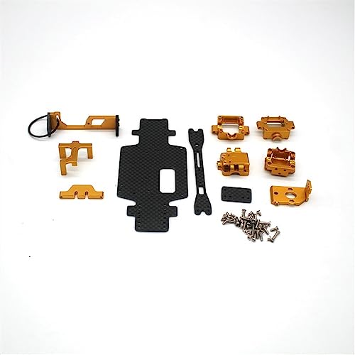 KLAPR Für K989 284131 RC 1/28 Auto-Kohlefaser-Chassis, Batteriefach im zweiten Stock, Po-Metallteile (Giallo) von KLAPR