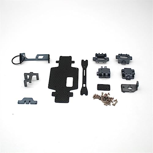 KLAPR Für K989 284131 RC 1/28 Auto Kohlefaser-Chassis Zweiter Stock Batteriefach Po Metallteile (Szary) von KLAPR
