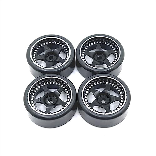 KLAPR Für LKW, 1/28 RC Auto Ersatzteile Metall Upgrade 27 mm Drift Wheel Reifen (Nero) von KLAPR