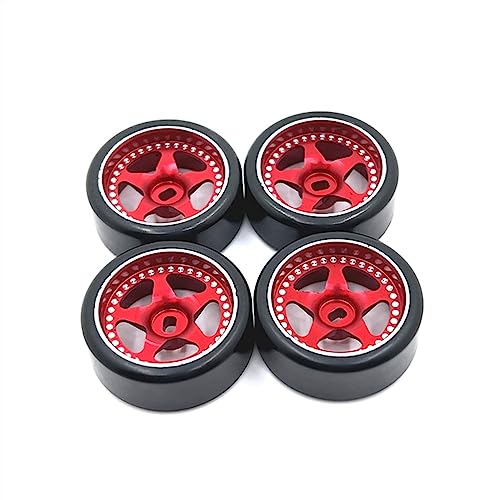 KLAPR Für LKW, 1/28 RC Auto Ersatzteile Metall Upgrade 27 mm Drift Wheel Reifen (Rosso) von KLAPR