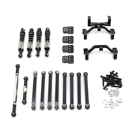 KLAPR Für MN Model 1/12 D90 D91 D96 MN98 MN99S RC Autoteile Metall Upgrade Modifikation 6-teiliges Set inklusive Absorber usw (Nero) von KLAPR