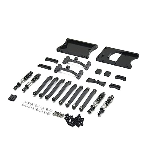 KLAPR Für MN-Modell 1/12 D90 D91 D96 MN98 99S RC Auto Ersatzteile Metall feste Spurstangen, Lenkgetriebekabine, Heckträger usw. Upgrade-Kits (Nero) von KLAPR