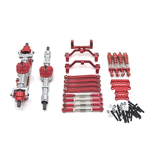 KLAPR Für MN-Modell D90 91 96 MN98 99S RC Autoteile, Metall Vorder- und Hinterachse, Zugstangen, Absorber, Zugstangensitze usw. 5-teilig (Rosso) von KLAPR