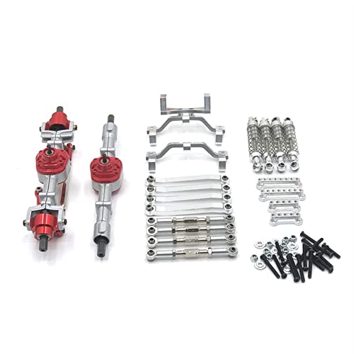 KLAPR Für MN Modell D90 91 96 MN98 99S RC Autoteile, Metall Vorder- und Hinterachse, Zugstangen, Absorber, Zugstangensitze usw. 5-teilig (Silber) von KLAPR