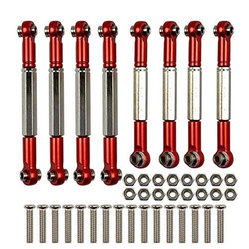 KLAPR Für Metall-Zugstange, Lenkstange, Servostange, Wpl B1, B-1, B14, B-14, B24, B-24, C14, C24, 1/16, RC-Auto-Ersatzteil-Upgrade (Rosso) von KLAPR