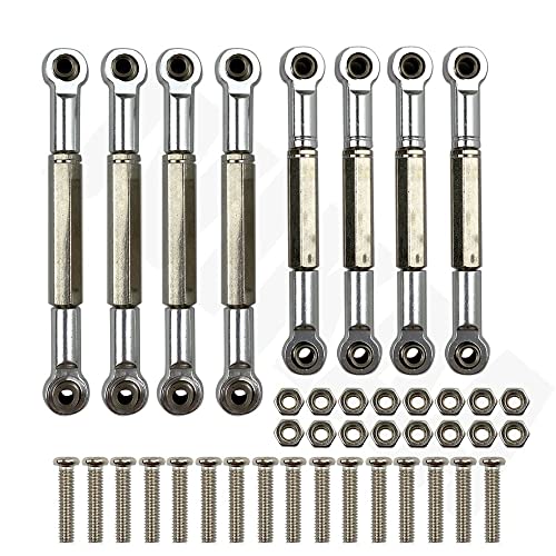 KLAPR Für Metall-Zugstange, Lenkstange, Servostange, Wpl B1, B-1, B14, B-14, B24, B-24, C14, C24, 1/16, RC-Auto-Ersatzteile, Upgrade (Silber) von KLAPR