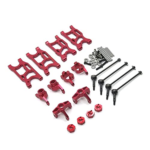 KLAPR Für Racing 1/14 144001 124017-16-18-19 RC Auto, Upgrade-Ersatzteile, Schwingenarm, Lenkbecher usw., 8-teiliges Set (Rosso) von KLAPR