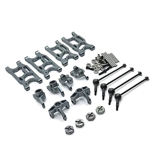 KLAPR Für Racing 1/14 144001 124017-16-18-19 RC Auto, Upgrade-Ersatzteile, Schwingenarm, Lenkbecher usw., 8-teiliges Set (Titan) von KLAPR