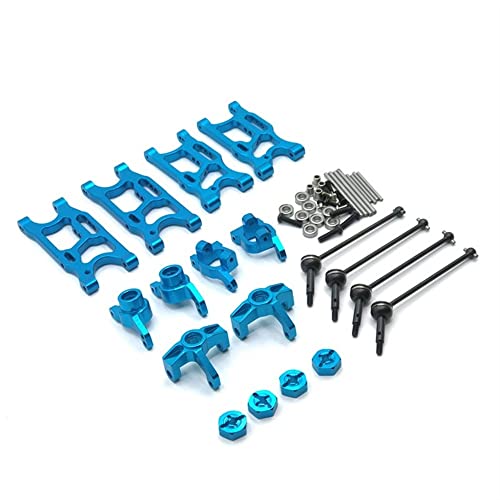 KLAPR Für Racing 1/14 144001 124017-16-18-19 RC Auto, Upgrade-Ersatzteile, Schwingenarm, Lenkbecher usw., 8-teiliges Set (blau) von KLAPR