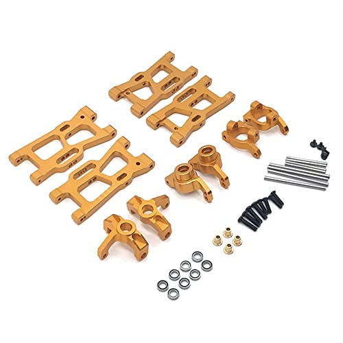 KLAPR Für WLtoys 124016 124017 124018 124019 144002 144001 RC Auto, Metall-Upgrade-Teile, modifiziertes 5-teiliges Set, mit Schrauben (Gold) von KLAPR