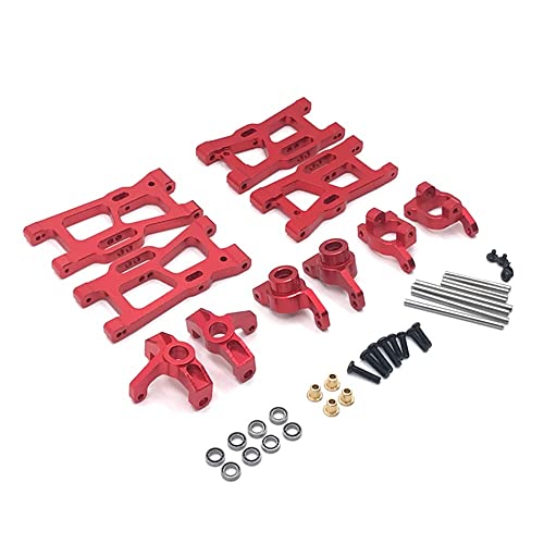 KLAPR Für WLtoys 124016 124017 124018 124019 144002 144001 RC Auto, Metall-Upgrade-Teile, modifiziertes 5-teiliges Set, mit Schrauben (Rosso) von KLAPR