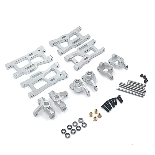 KLAPR Für WLtoys 124016 124017 124018 124019 144002 144001 RC Auto, Metall-Upgrade-Teile, modifiziertes 5-teiliges Set, mit Schrauben (Silber) von KLAPR