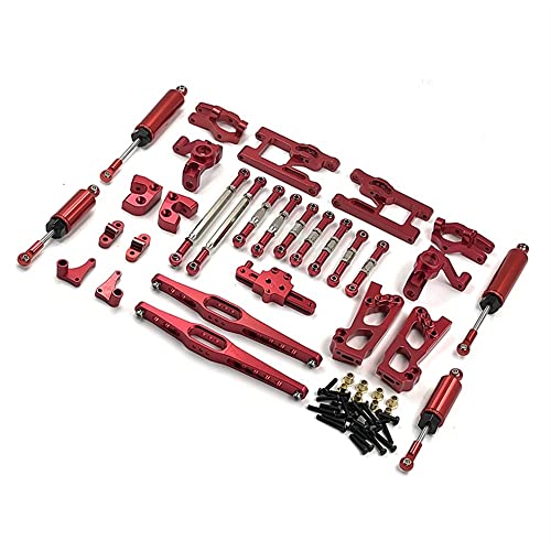 KLAPR Für WLtoys 12428 12423 12427 RC Autoteile FY-01 02 03 Modell, verbesserte Metallteile, Schwingarm, C-Sitz, Lenksitz, RC-Autoteile-Set (Rosso) von KLAPR