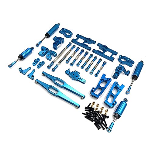 KLAPR Für WLtoys 12428 12423 12427 RC Autoteile FY-01 02 03 Modell, verbesserte Metallteile, Schwingarm, C-Sitz, Lenksitz, ferngesteuertes Autoteil-Set (blau) von KLAPR
