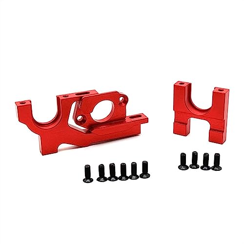 KLAPR Für Wltoys 104072 104001 104002 verstellbare Motorhalterung und Mittelgetriebe-Montage-Set, 1/10 RC-Auto-Upgrades, Teile, Zubehör (Rosso) von KLAPR