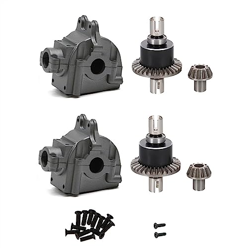 KLAPR Für Wltoys 144001 144002 144010 124007 124016 124017 124018 124019 Metallgetriebegehäuse und Differential-Upgrade-Teile (Grau, 2 Set) von KLAPR
