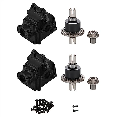 KLAPR Für Wltoys 144001 144002 144010 124007 124016 124017 124018 124019 Metallgetriebegehäuse und Differential-Upgrade-Teile (Schwarz, 2 Set) von KLAPR