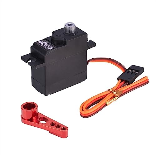 KLAPR Für Wltoys 144001 144007 124007 124019 A959-B 18 g 3,5 kg Metallgetriebe-Servo und Servo-Arm JX PDI-1181MG Servo RC Auto Upgrade Teile (Rosso) von KLAPR