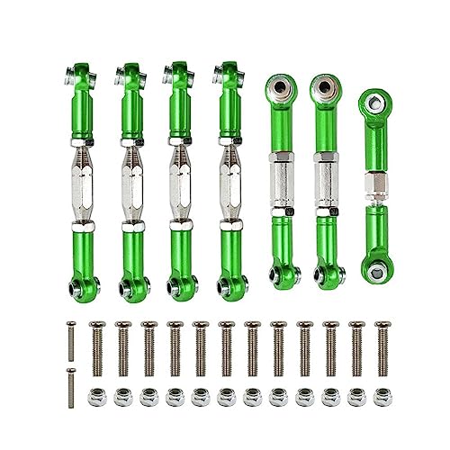 KLAPR Für Wltoys 144001 144010 124007 124016 124016 124017 124019 Metall vorne hinten Spurstange Gestänge Servo Link Rod Set RC Auto Upgrade Teile (grün) von KLAPR