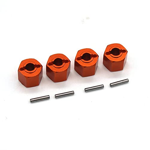 KLAPR Für ZD Racing DBX-10 1/10 ferngesteuertes Fahrzeug Metallarmatur 12 mm Sechskantverbinder Ersatzzubehör (Farbe: Orange) von KLAPR