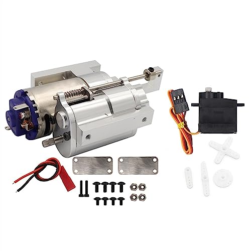 KLAPR Ganzmetall 2-Gang-Getriebe für C14 C24 B14 B24 MN D90 MN-90 MN98 MN99S RC Autoteile (Silber und Servo) von KLAPR