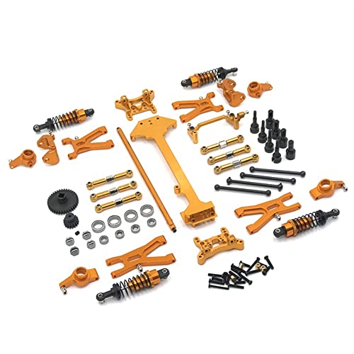 KLAPR Geeignet für 1/18 A959 A949 A969 A979 K929 Fernbedienung Auto Upgrade Teile, Metall Modifikation 19-teiliges Set (Gold) von KLAPR