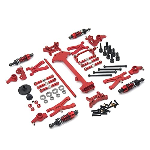 KLAPR Geeignet für 1/18 A959 A949 A969 A979 K929 Fernbedienung Auto Upgrade Teile, Metall Modifikation 19-teiliges Set (Rosso) von KLAPR