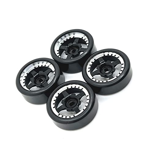 KLAPR Geeignet für 1/28 RC Auto-Ersatzteile, Metall, Upgrade, 27 mm, zwei Breiten, zwei schmale Drift-Rad-Reifen (Nero) von KLAPR