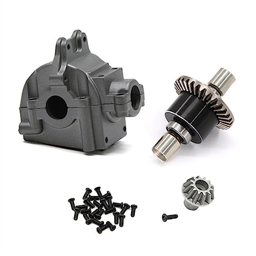 KLAPR Metal Upgrade Getriebeabdeckung + Differential für 1/14 144010 144001 144002 1/12 124016 124017 124018 124019 RC Autoteile (dunkelgrau) von KLAPR
