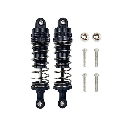 KLAPR Metall-Dämpfer für Wltoys 144001 144002 144010 124016 124018 124019 RC Auto-Upgrades Teile Zubehör (2 Stück, schwarz) von KLAPR