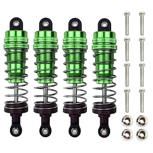 KLAPR Metall-Dämpfer für Wltoys 144001 144002 144010 124016 124018 124019 RC Auto-Upgrades Teile Zubehör (4 Stück, grün) von KLAPR