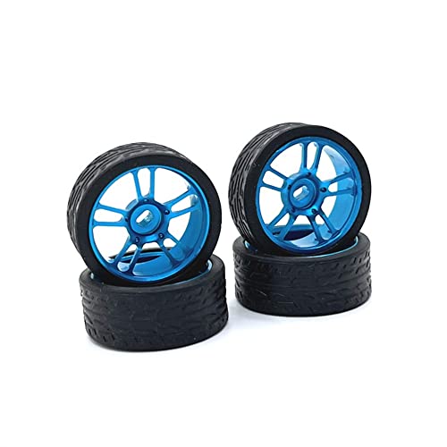 KLAPR Metall-Upgrade, zwei breite und zwei schmale, 26,5 mm Außendurchmesser, Rennrad, für Auto 1/28 RC Autoteile (Himmelblau) von KLAPR