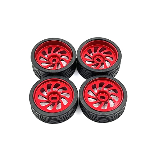 KLAPR Metall-Upgrade, zwei breite und zwei schmale, 26,5 mm Außendurchmesser, Rennrad, für Auto 1/28 RC Autoteile (Rosso) von KLAPR