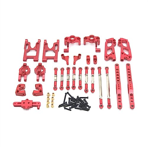 KLAPR Metall-Upgrade-Teile für 12428 A-B C 12423 FY-01 02 03 Metall-Upgrade-Teile-Set, Schwingenarm, Lenkbecher, Zugstange usw. (Rosso) von KLAPR
