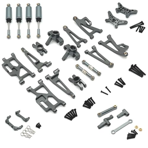 KLAPR Metall-Upgrade und Modifikation, anfällige Teile-Set, für Hyper Go H14BM MJX 1/14 MJX 14209 14210 RC Autoteile (Farbe: Dunkelgrau) von KLAPR