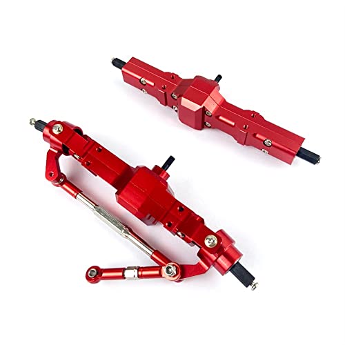KLAPR Metall Vordere Hintere Brücke Achse Getriebe für C14 C24 B14 B24 B16 B36 1/16 RC Auto LKW Rock Crawler Trucks RC Autoteile (Rot 4wd) von KLAPR