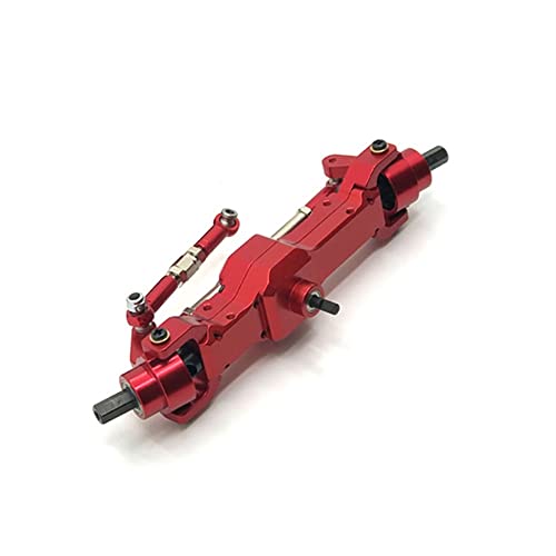 KLAPR Metallbrücken-Achsgetriebe für WPL C14 C24 B14 B24 B16 B36 1/16 RC Auto LKW Rock Crawler Trucks RC Autoteile (vorne rot) von KLAPR