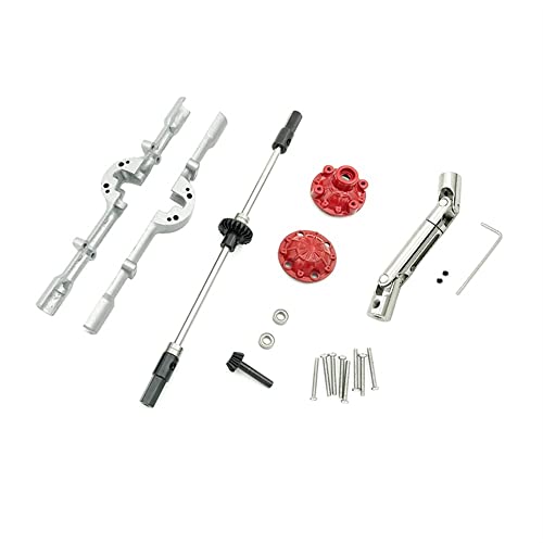 KLAPR Metallgetriebe-Hinterachsgehäuse mit Antriebswelle, DIY für D12, C14, C24, C24-1, B14, B24, B36, MI NI LKW, Upgrade, modifizierte Teile (mit Antriebswelle S) von KLAPR