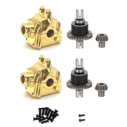 KLAPR Metallgetriebegehäuse und Differential für 144001 144002 144010 124016 124019 Teile (Gelb, 2 Set) von KLAPR