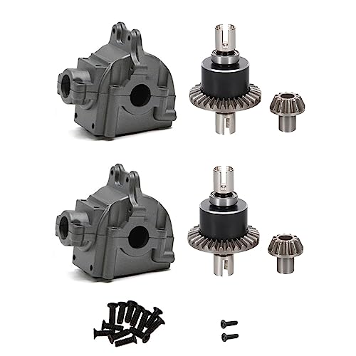 KLAPR Metallgetriebegehäuse und Differential für 144001 144002 144010 124016 124019 Teile (Grau, 2 Set) von KLAPR