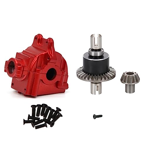 KLAPR Metallgetriebegehäuse und Differential für 144001 144002 144010 124016 124019 Teile (Rot, 1 Set) von KLAPR