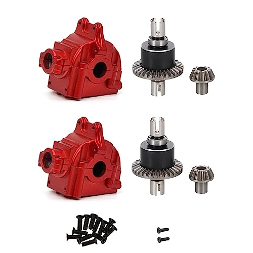 KLAPR Metallgetriebegehäuse und Differential für 144001 144002 144010 124016 124019 Teile (Rot, 2 Set) von KLAPR