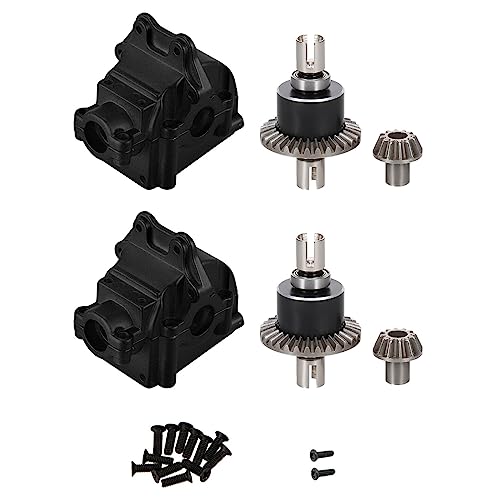 KLAPR Metallgetriebegehäuse und Differential für 144001 144002 144010 124016 124019 Teile (Schwarz, 2 Set) von KLAPR